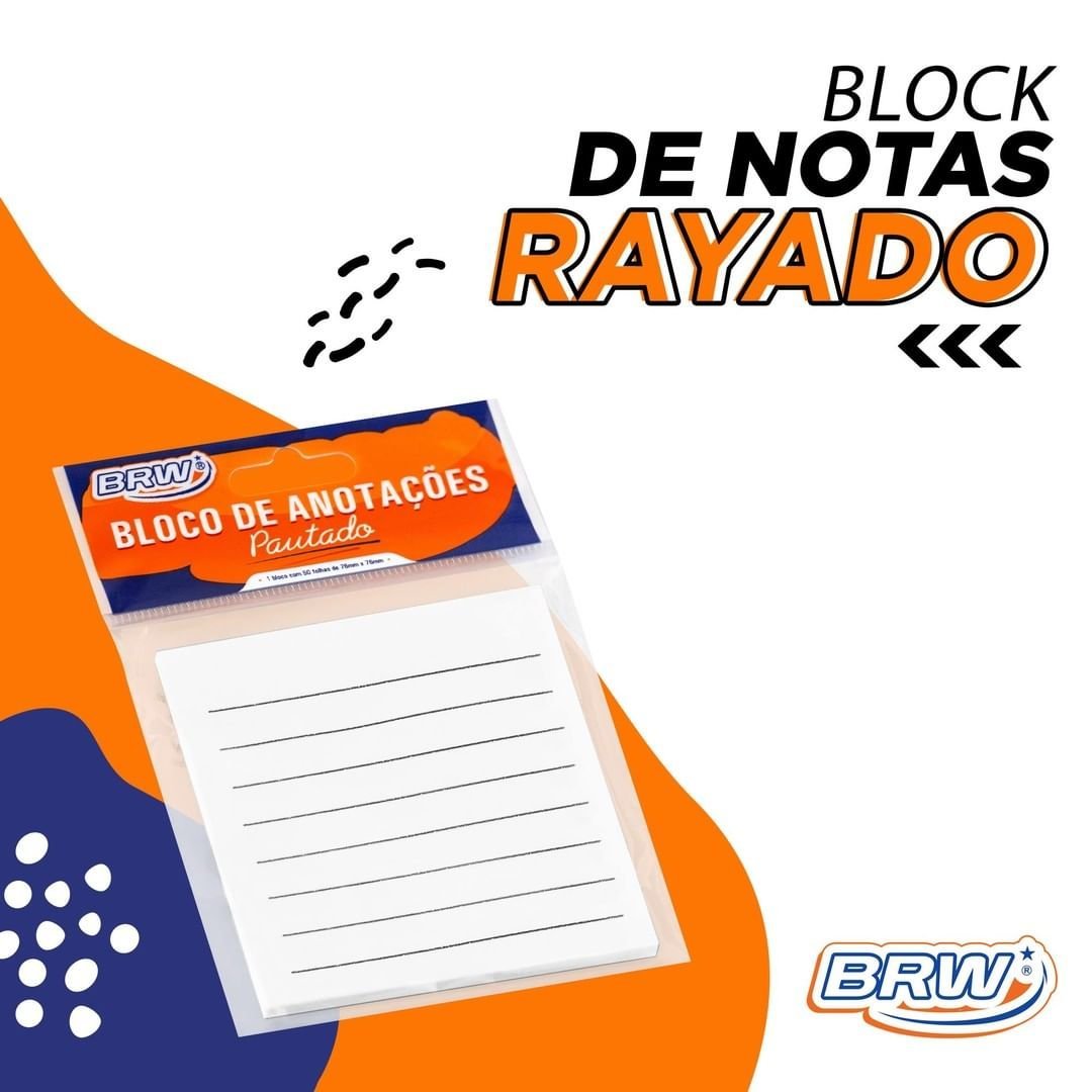 Notas Adhesivas BRW " RAYADAS " 75 x 75