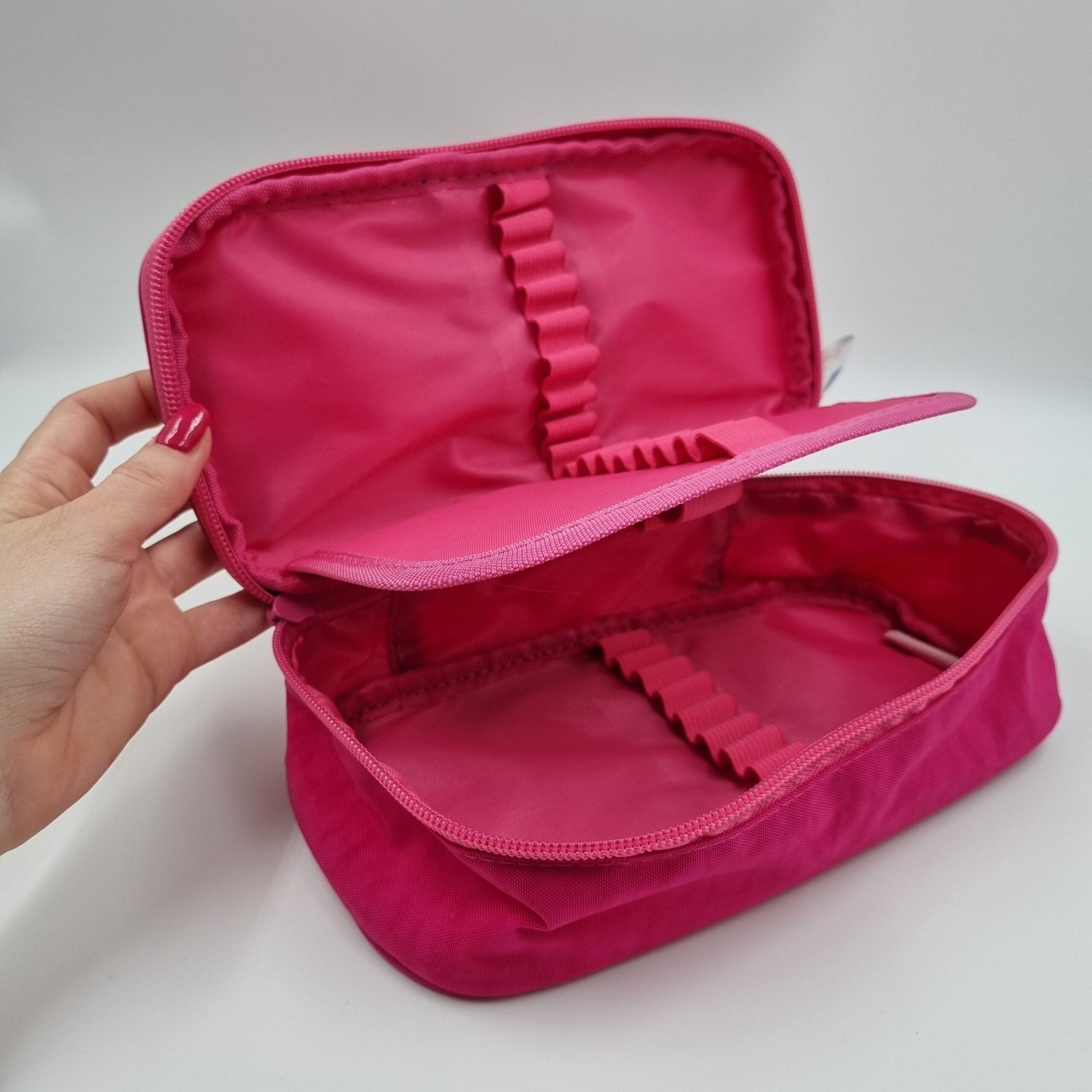 CARTUCHERAS 50 Lápices BRW ** FUCSIA **  1 Cierre c/ Divisiones Internas - PREMIUM Reforzada