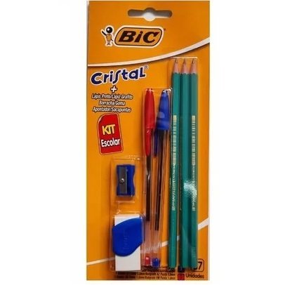 Kit Escolar Básico * Bic * Lapiceras x 2 + Lapiz x 3 + Borrador Dibujo + Sacapunta