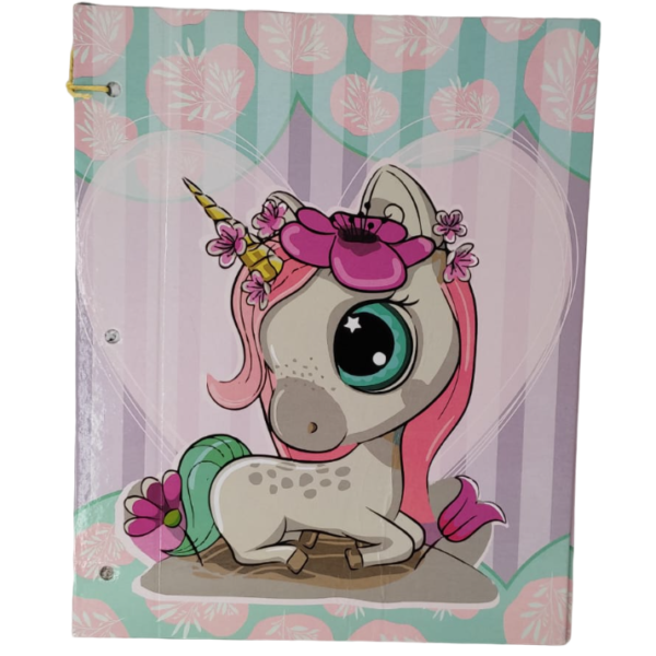 Tapa de Carpeta Escolar N3 " UNICORNIOS "