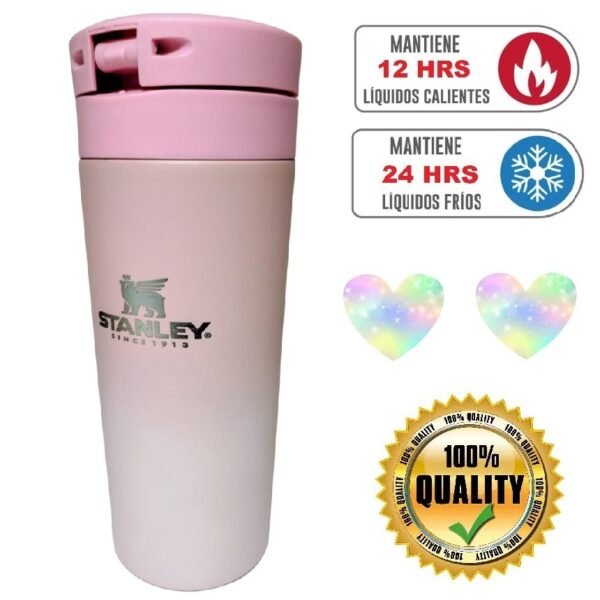 VASO TERMICO "STANLEY TIPO STARBUCKS" PREMIUM 500 ML - ACERO INOXIDABLE (DOBLE CAPA) - C/ FILTRO