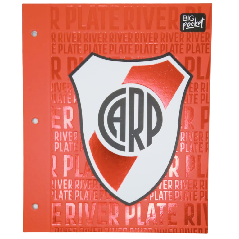 Tapa de Carpeta Escolar N3 " ESCUDO DE RIVER " PPR (RIVER PLATE) C/ RELIEVE