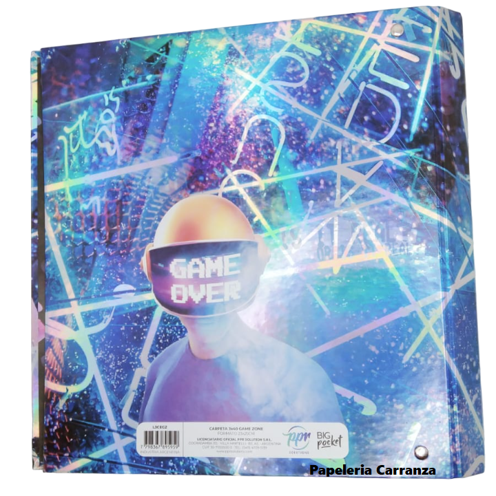 Carpetas 3 anillos PPR " Play Station Holografico" (Gamer)