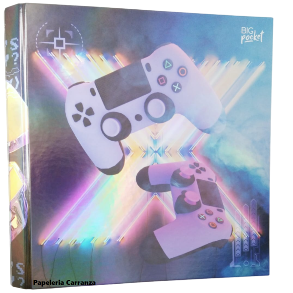 Carpetas 3 anillos PPR " J0ystick Play Holográfico" (Gamer)