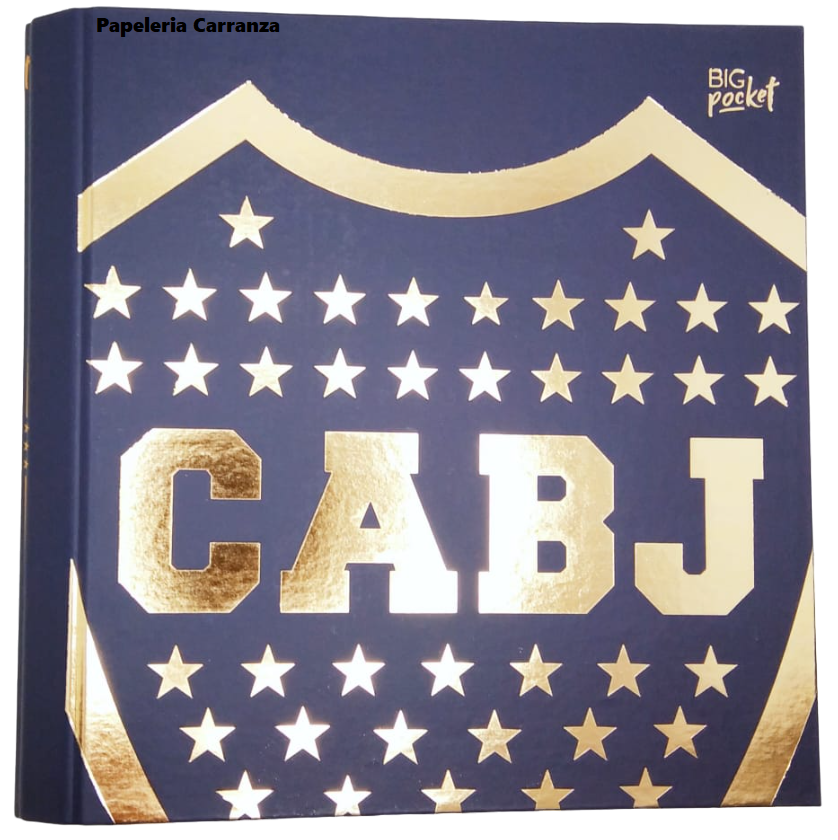 Carpetas 3 anillos PPR Holográfica " BOCA escudo grande Azul"