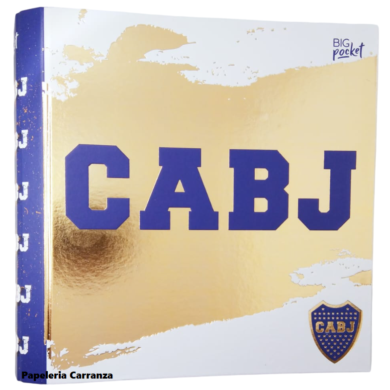 Carpetas 3 anillos PPR Holográfica " CABJ GOLD " (Boca)