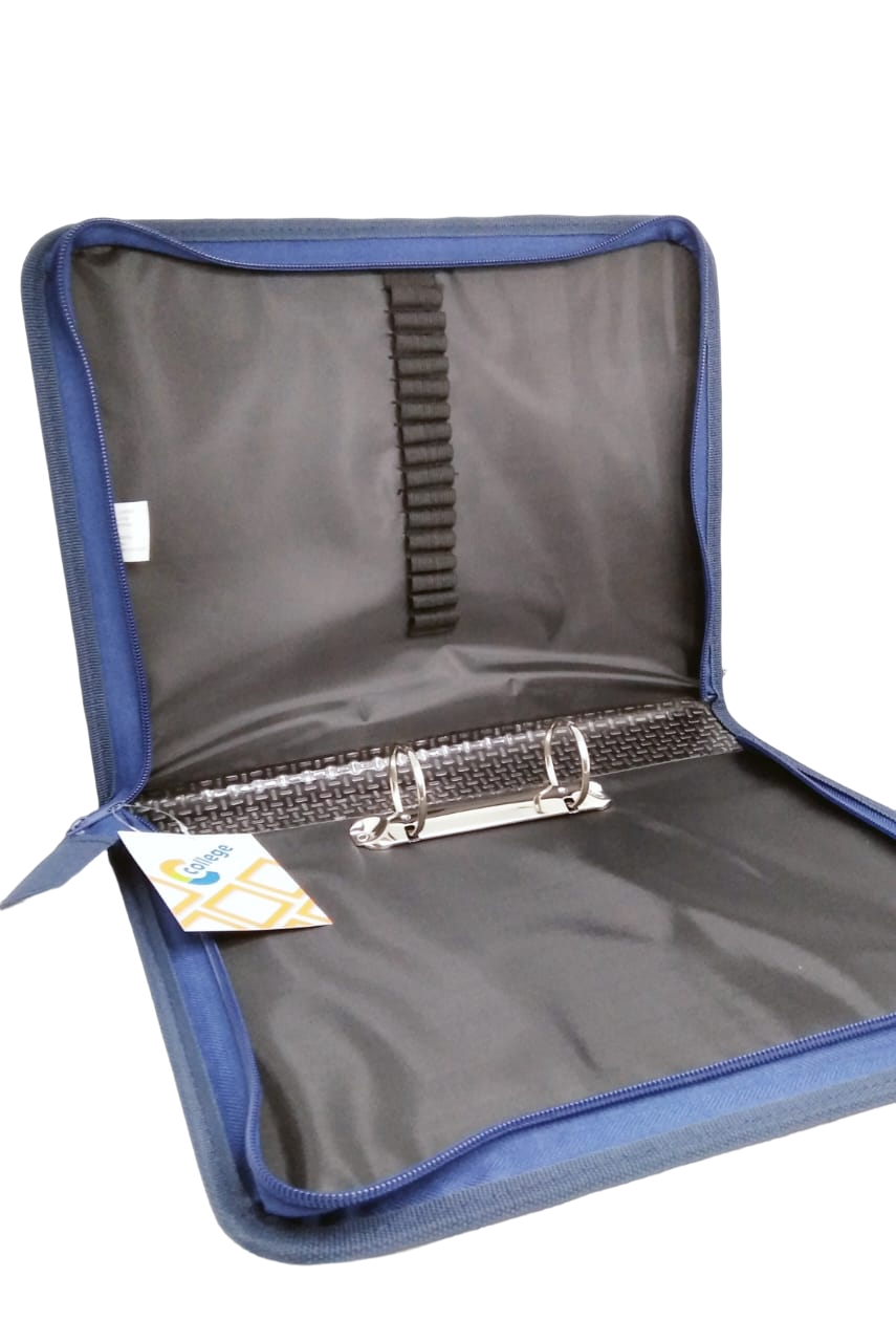 Carpetas A4 con Cierre " Verde Agua c/ Negro con Caartuchera " 2 anillos  College *Cod 336*