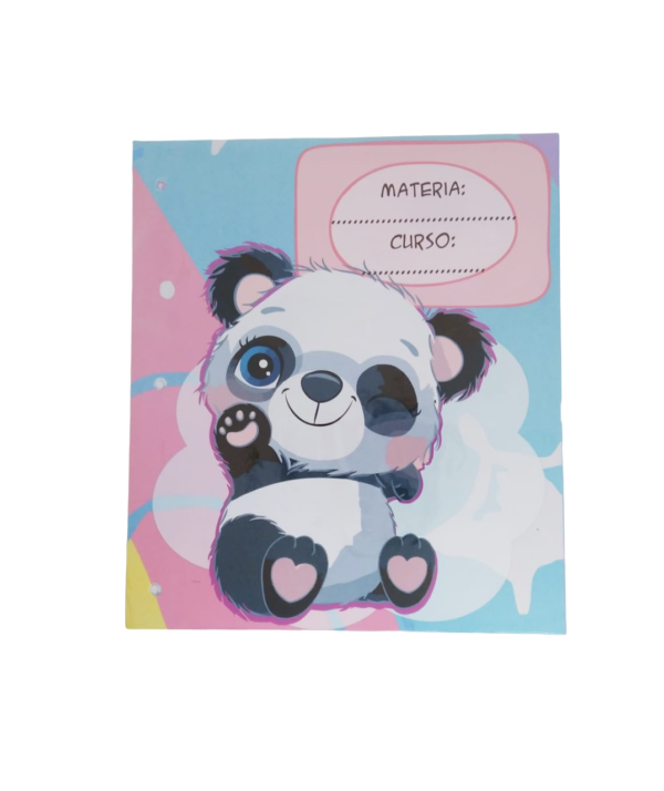 Separadores de Materias "Pandas Pastel" Tamaño Escolar (Fantasia)