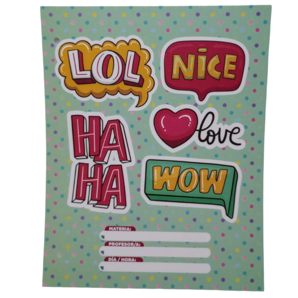 Separadores de Materias de Carttulina "Nice Love" Tamaño Escolar (Fantasia)  + Reegla de Carttulina