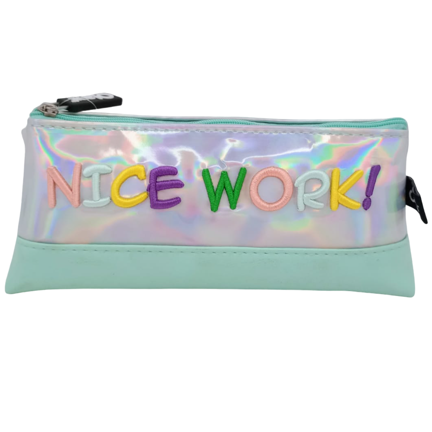 CARTUCHERAS HOLOGRAFICAS " Verde Pastel " Olami TAMAÑO MEDIANO Cod 1059