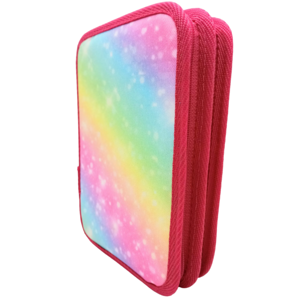 CARTUCHERAS 2 PISOS ** Arcoiris Multicolor Pastel **