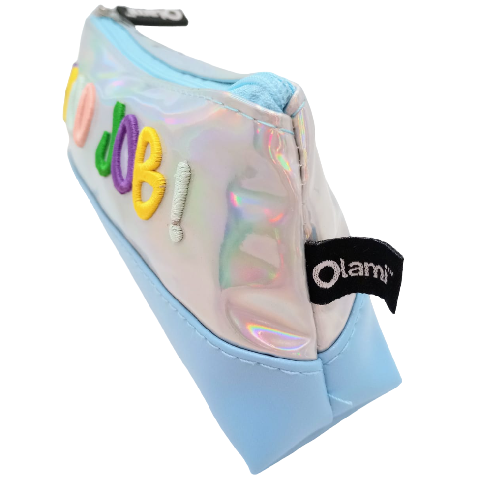 CARTUCHERAS HOLOGRAFICAS " Celeste Pastel " Olami TAMAÑO MEDIANO Cod 1059