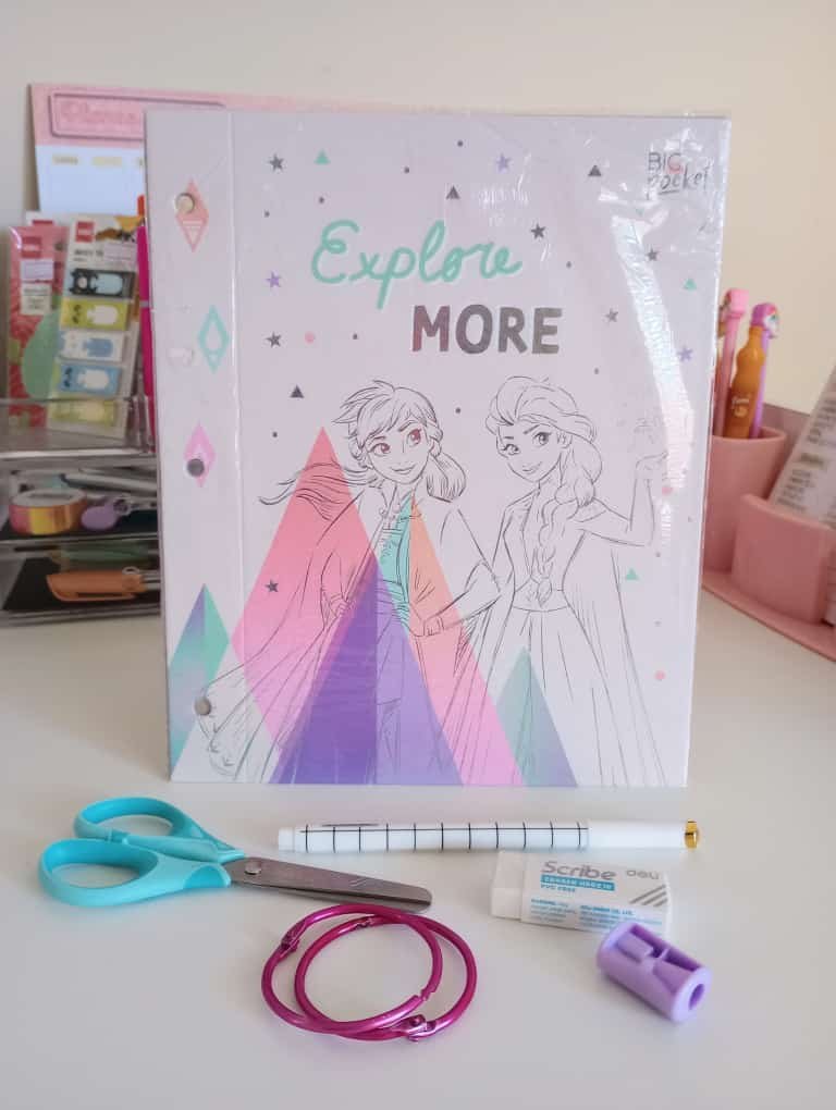 Tapa de Carpeta Escolar N3 " FROZEN BLANCO " PPR