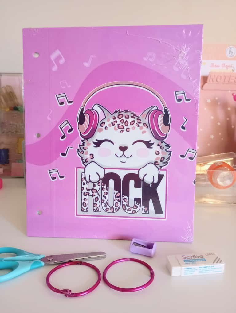 Tapa de Carpeta Escolar N3 " CAT ROCK"