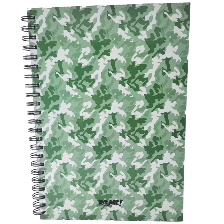 CUADERNOS UNIVERSITARIOS C/ ESPIRAL ” Verde Camuflado ” ROME A4 Hojas Cuadriculadas