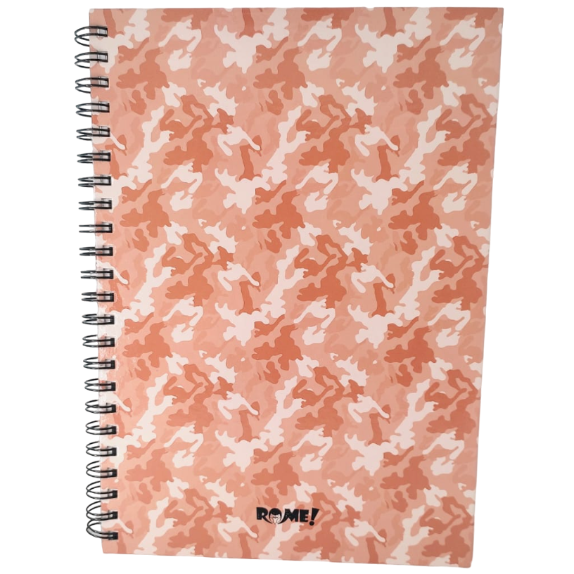 CUADERNOS UNIVERSITARIOS C/ ESPIRAL ” Naranja Camuflado ” ROME A4 Hojas Rayadas
