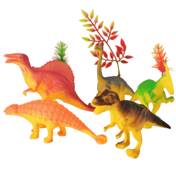 Dinosaurios en Blister x 5 + 3 plantas