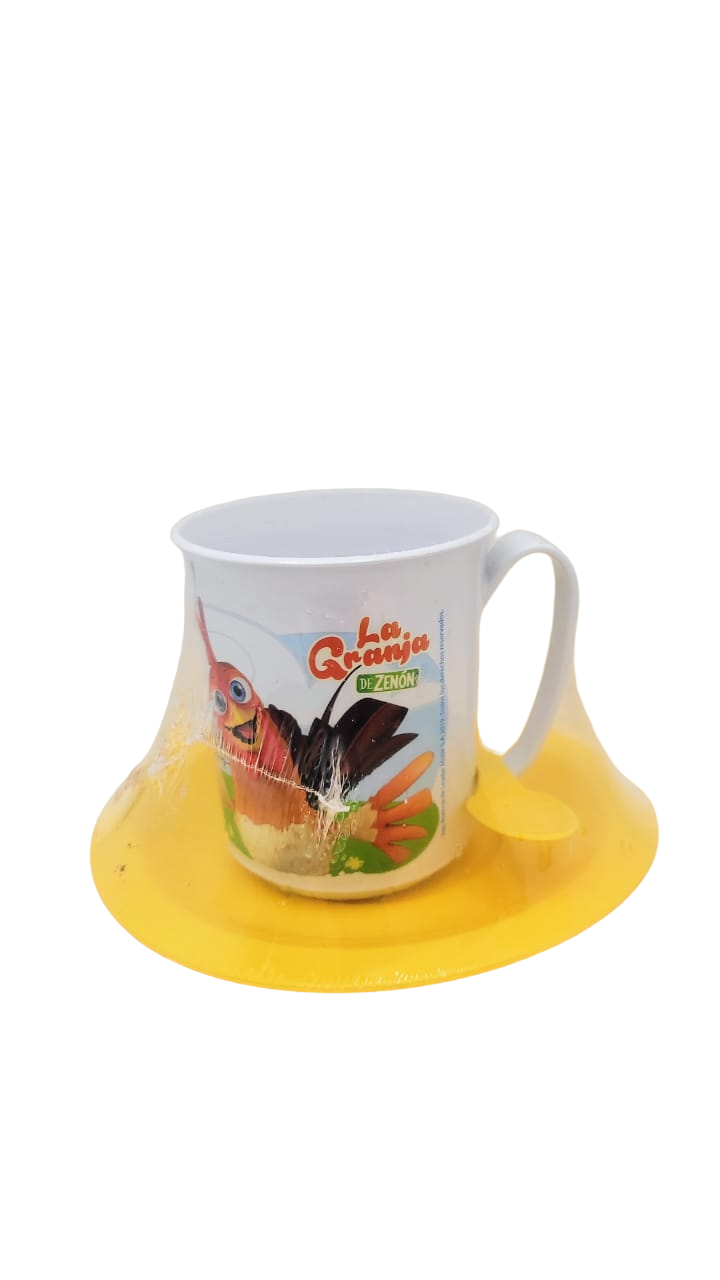 SET DE * LA GRANJA DE ZENON * TAZA + CUCHARA + PLATO