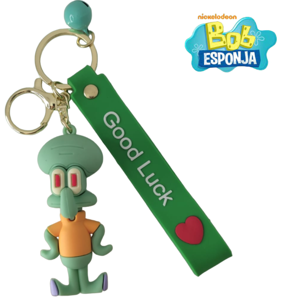 Llaveros BOB ESPONJA " CALAMARDO " (Excelente Calidad) c/ Cascabel
