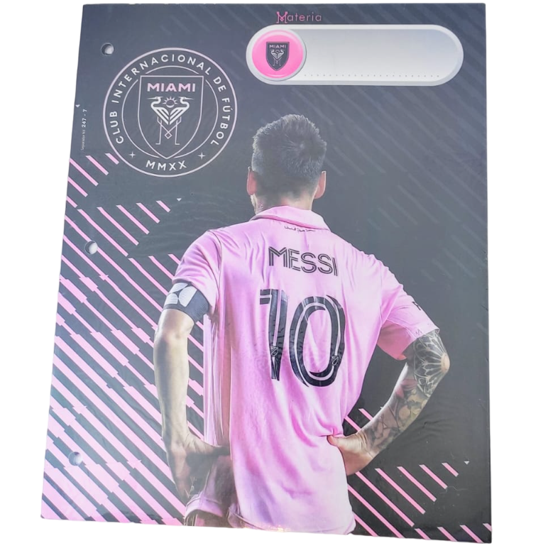 Separadores de Materias "Messi Inter Miami" Tamaño Escolar (Fantasia)