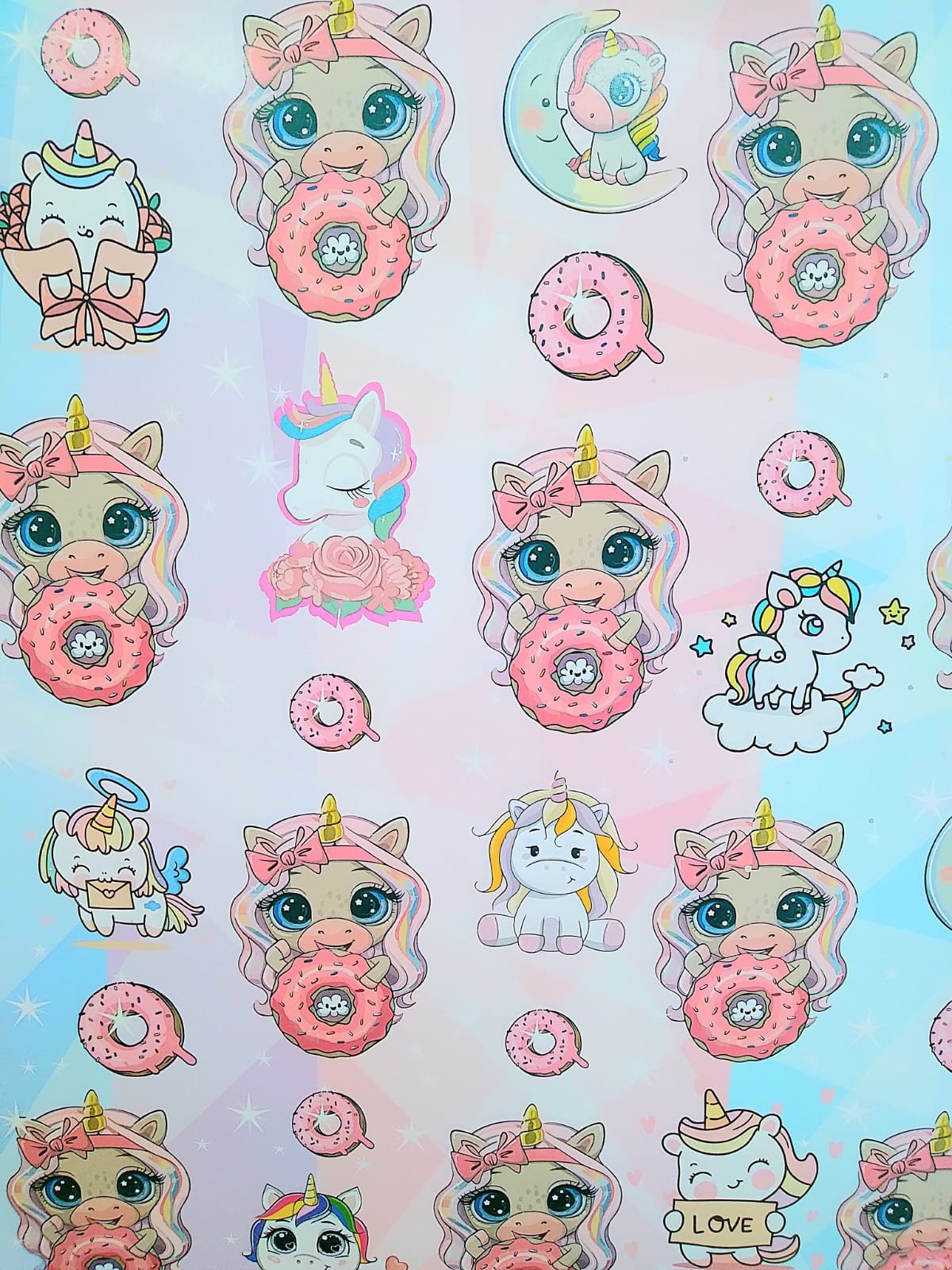Papeles de Forrar Fantasía *UNICORNIO PASTEL BEBE*