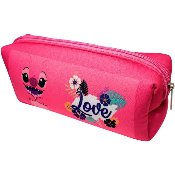 CARTUCHERAS NEOPRENE " STITCH " TAMAÑO MEDIANO (LAVABLES) Cod 108