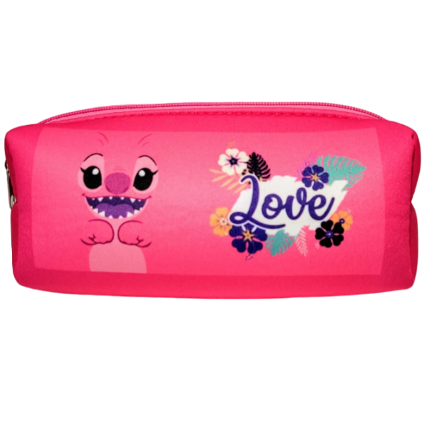 CARTUCHERAS NEOPRENE " STITCH " TAMAÑO MEDIANO (LAVABLES) Cod 108