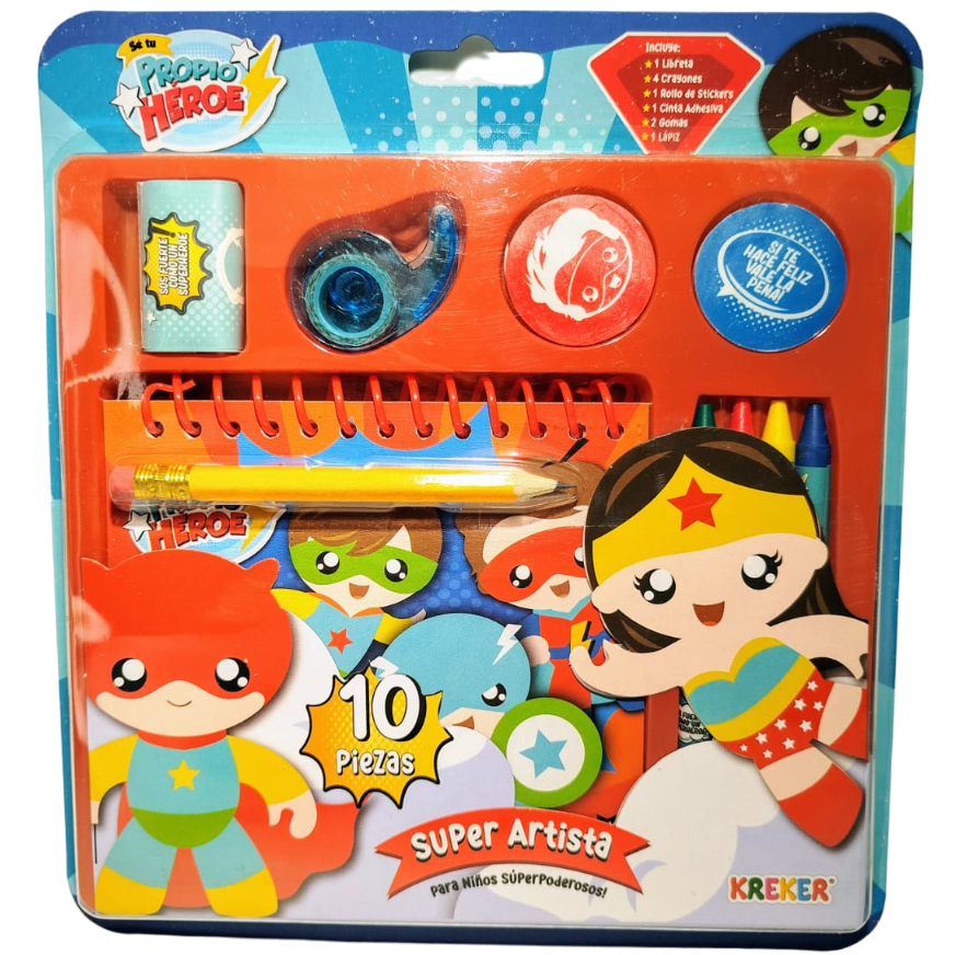 SET DE ARTE * SUPER ARTISTA * x 10 PIEZAS KREKER