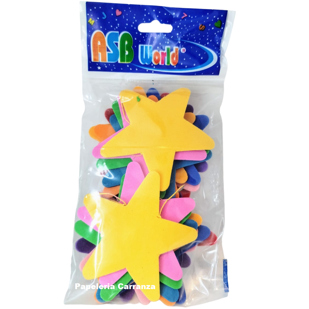 Aplicaciones en Goma Eva " Estrella " x 20 unidades