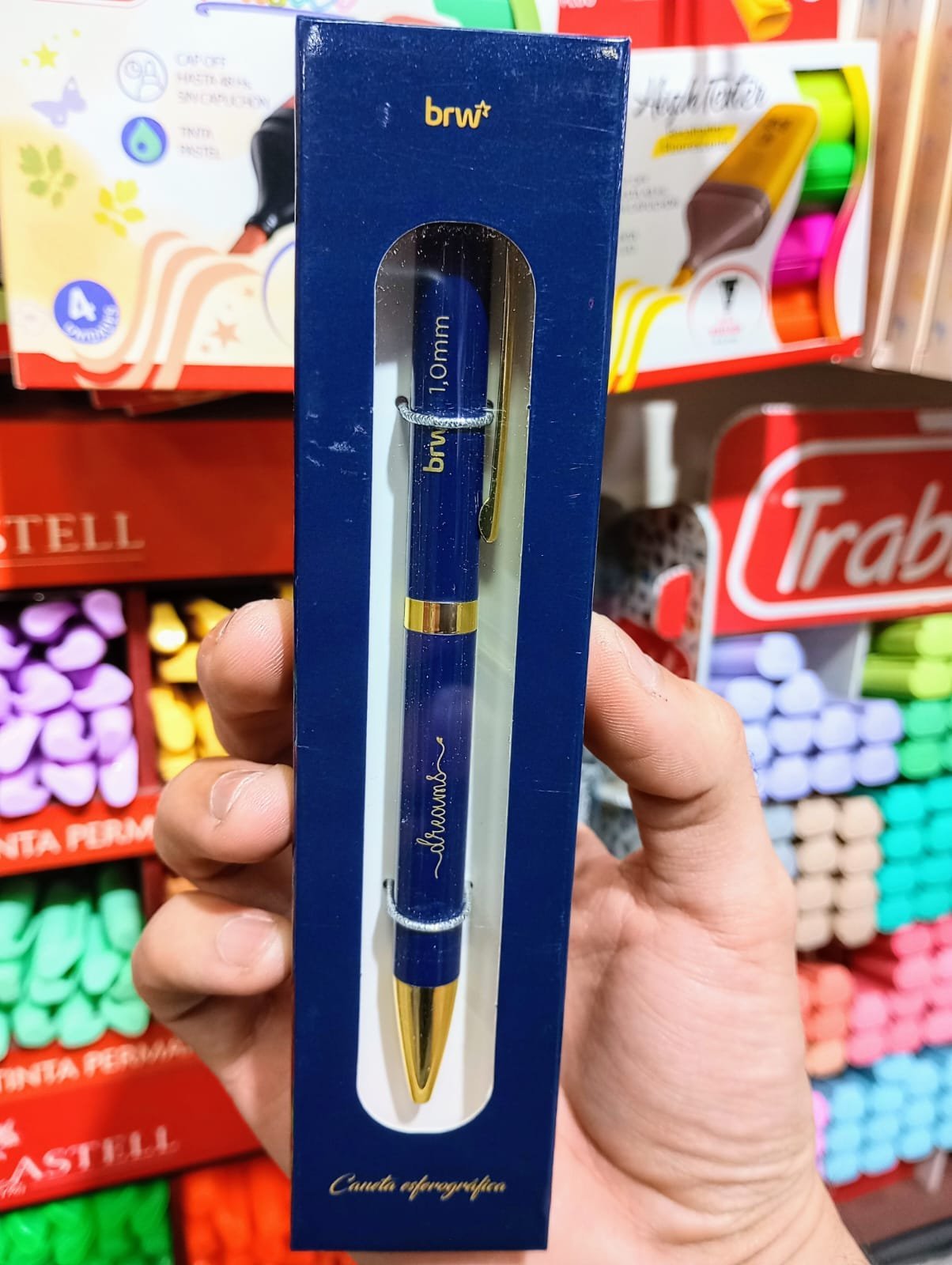 Lapiceras Metálicas * Con Caja de Regalo * Azul C/ Dorado PREMIUM