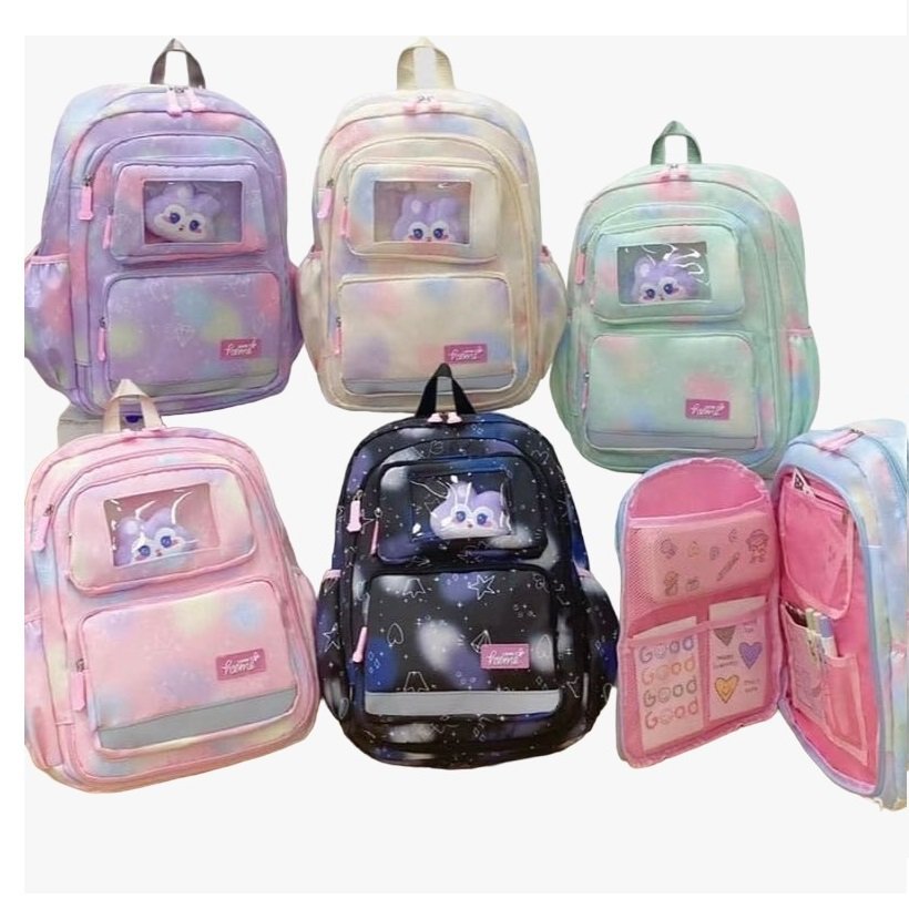 Mochila Kawaii Pastel " Lechuza " Con Organizador - Grande (Excelente Calidad) Multi compartimiento