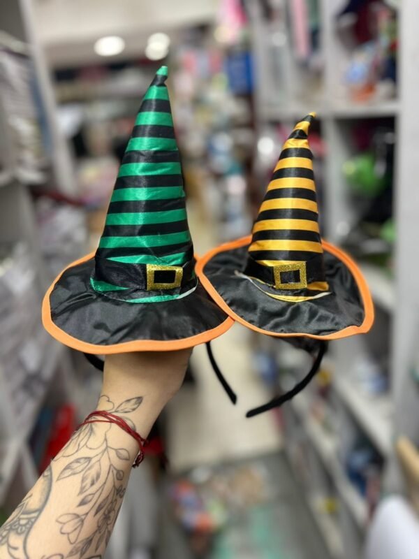 VINCHA GORRO DE BRUJA HALLOWEEN * Verde c/ Negro *
