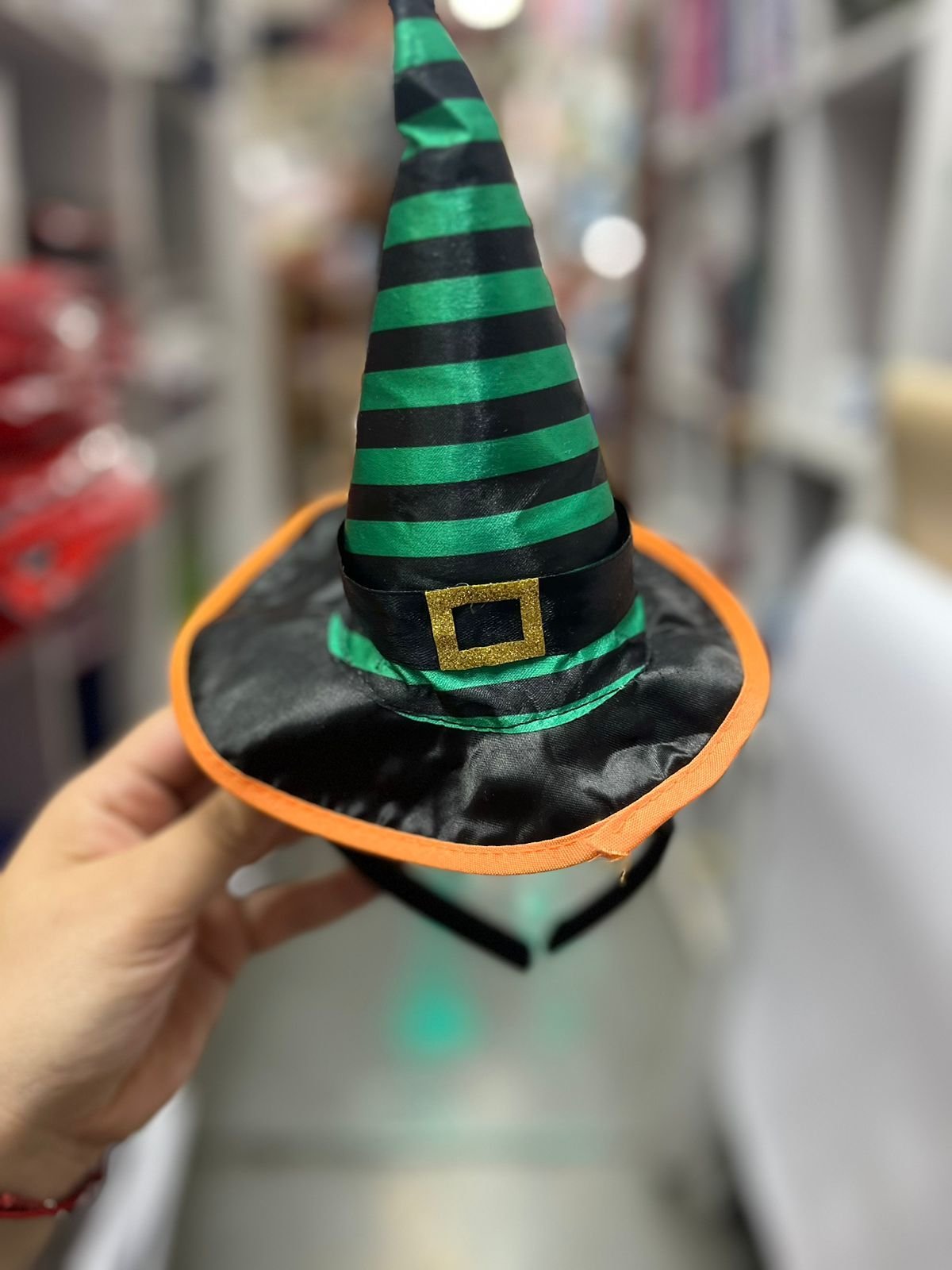 VINCHA GORRO DE BRUJA HALLOWEEN * Verde c/ Negro *