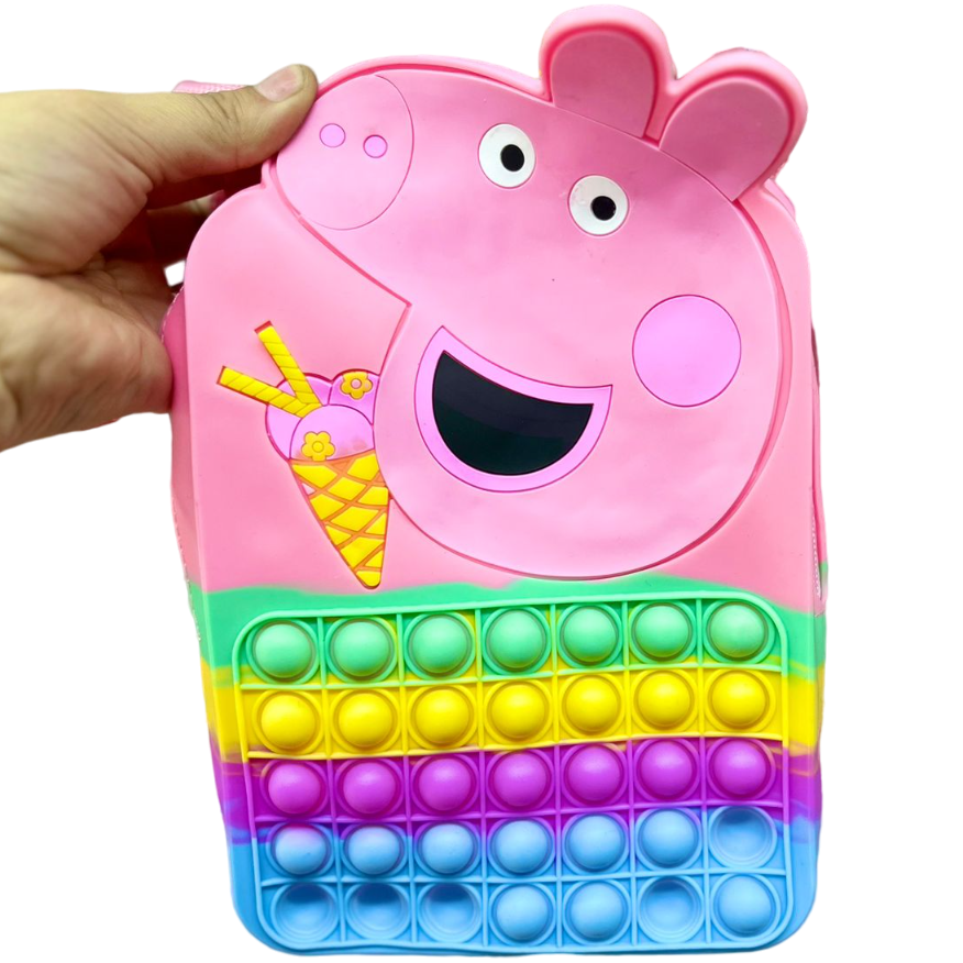 Mochilas Silicona " PEPPA PIG CON POP IT " Infantiles