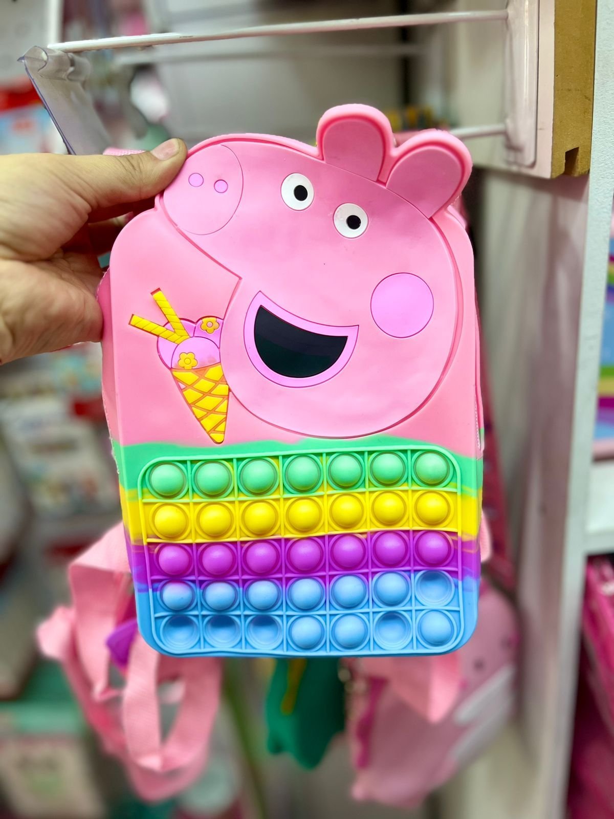 Mochilas Silicona " PEPPA PIG CON POP IT " Infantiles