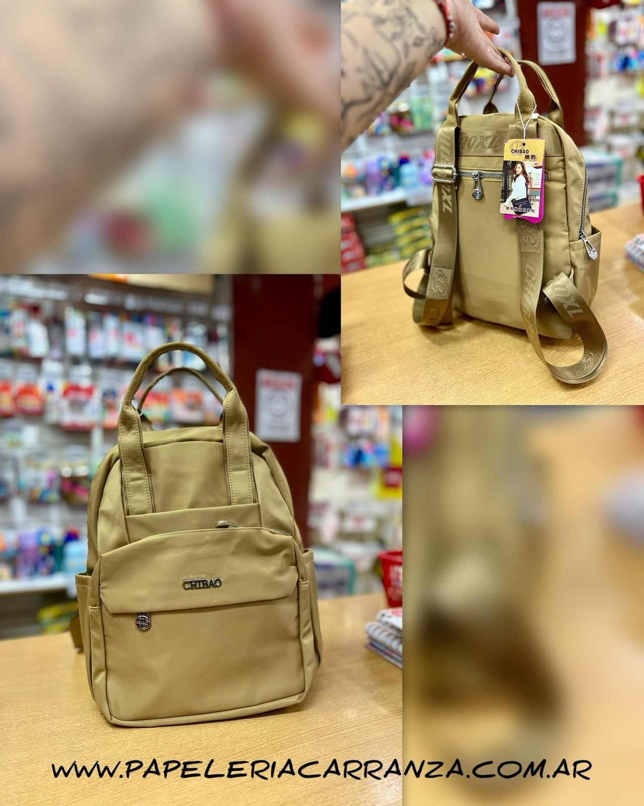 Mochila para Dama "CHIBAO CIERRE PLATEADO" Tela Oxford Impermeable (Excelente Calidad) 16020