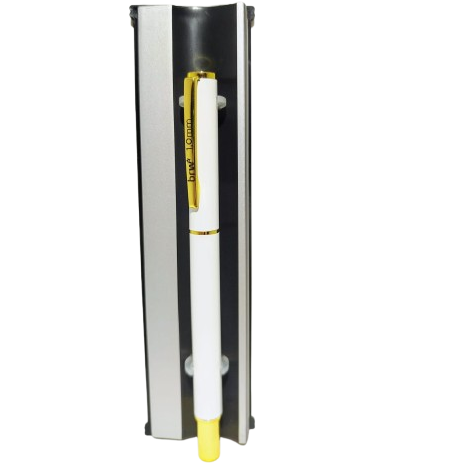 Lapicera Metálica * BLANCA c/ Estuche de Regalo * PREMIUM c/ detalles en Dorado BRW