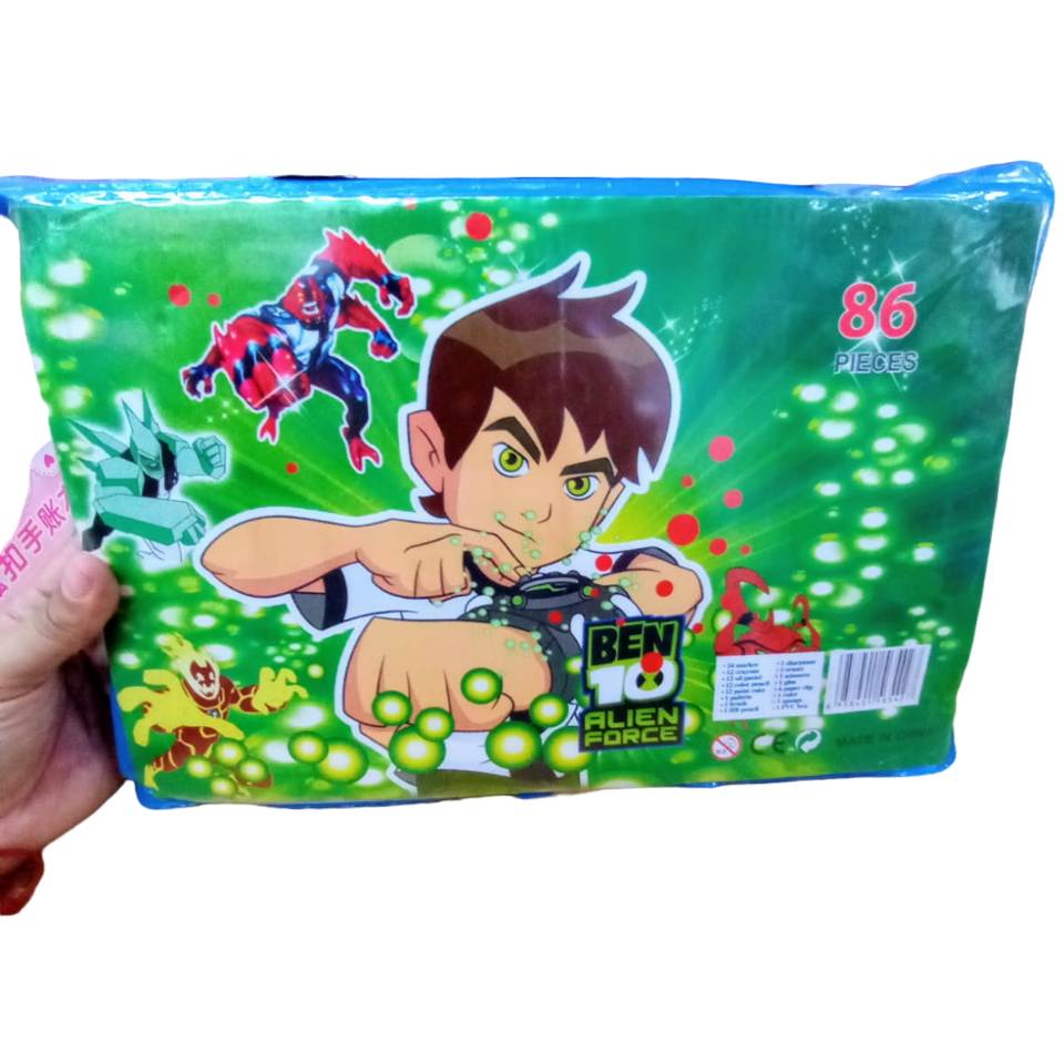 VALIJA * BEN 10 * x 86 PIEZAS - SET DE ARTE -