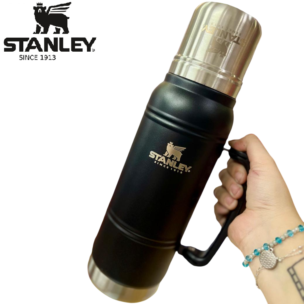 TERMO TIPO * STANLEY 1 LITRO CON TAPA DE MATE * ACERO INOXIDABLE DOBLE CAPA (CALIDAD ORIGINAL)
