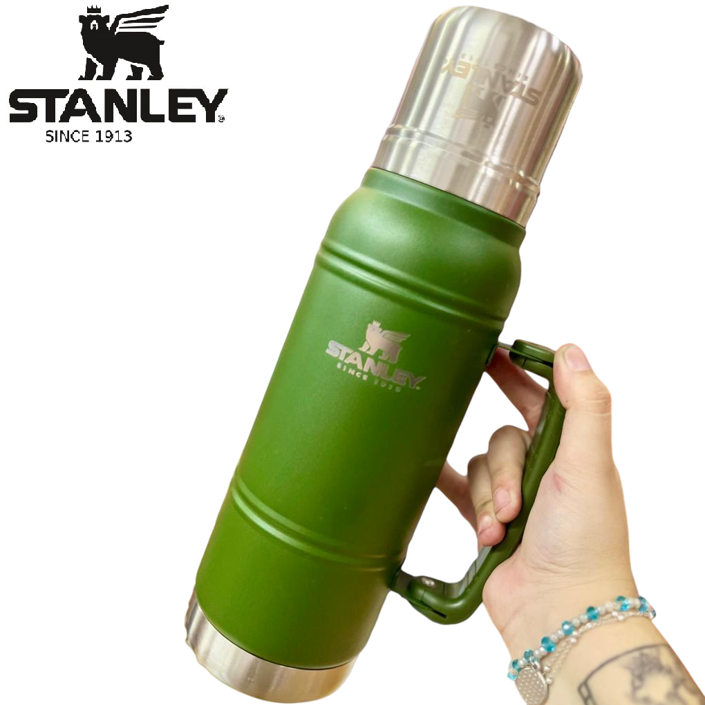 TERMO TIPO * STANLEY 1 LITRO CON TAPA DE MATE * ACERO INOXIDABLE DOBLE CAPA (CALIDAD ORIGINAL)
