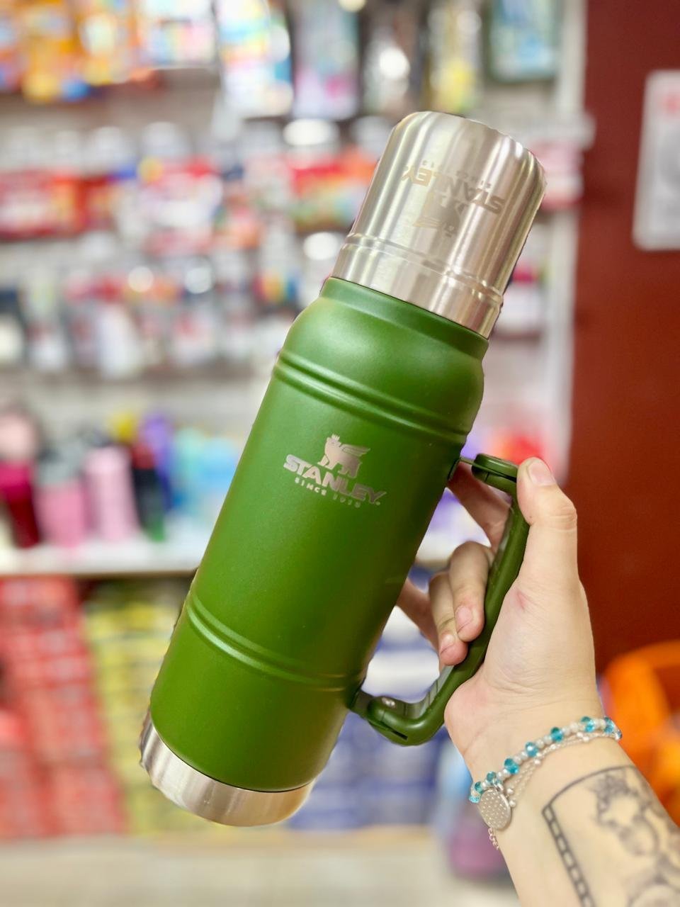 TERMO TIPO * STANLEY 1 LITRO CON TAPA DE MATE * ACERO INOXIDABLE DOBLE CAPA (CALIDAD ORIGINAL)