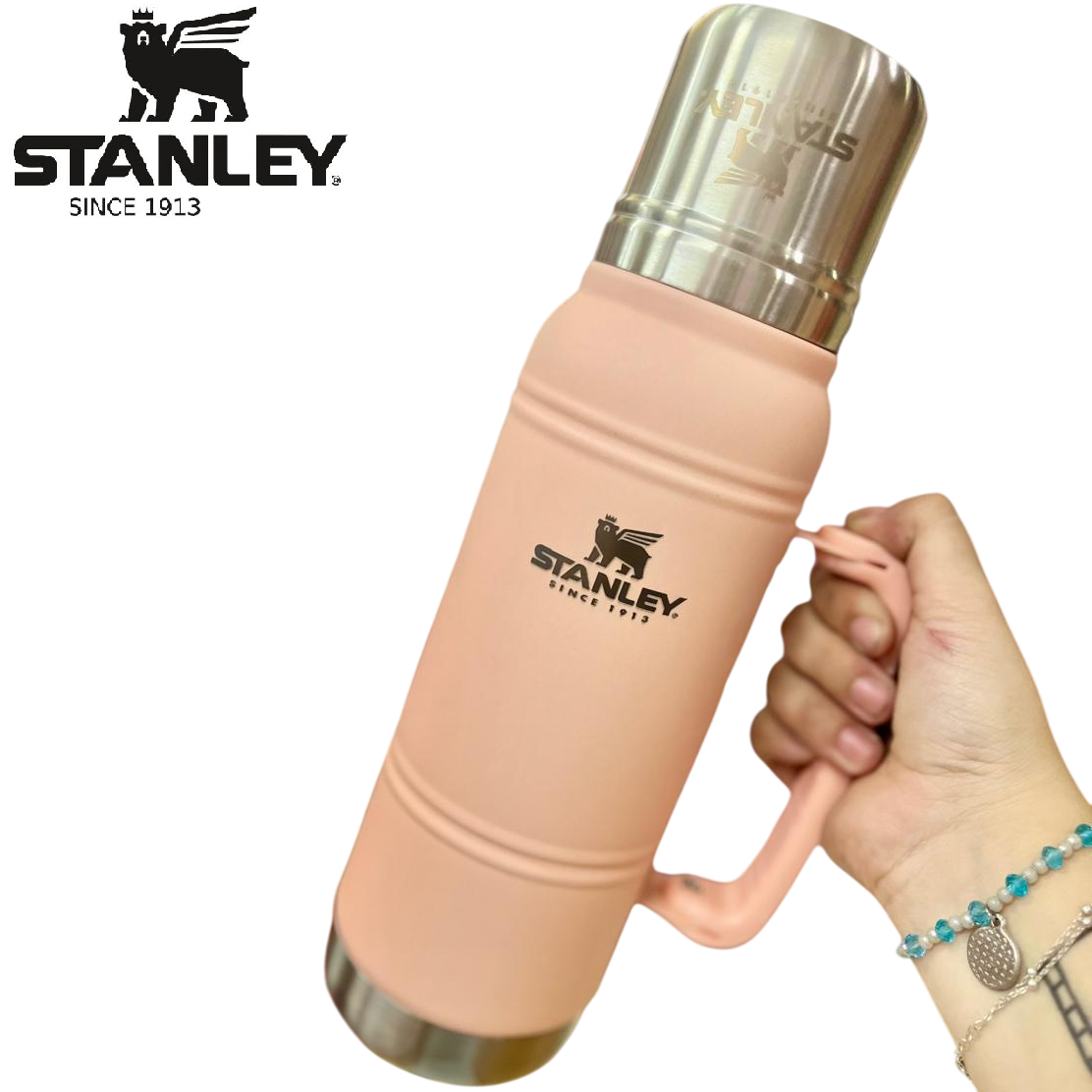 TERMO TIPO * STANLEY 1 LITRO CON TAPA DE MATE * ACERO INOXIDABLE DOBLE CAPA (CALIDAD ORIGINAL)