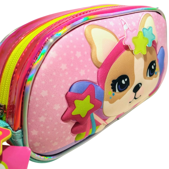 CARTUCHERAS *PERRITOS SIMONES* CRESKO GRANDE 1 CIERRE MUSHI