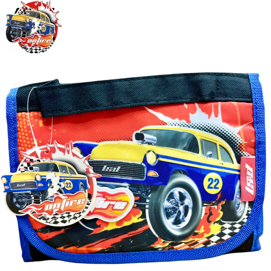 Cartucheras Plegables LSyD * ON FIRE * AUTOS (Grande)