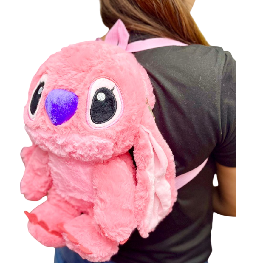 MOCHILAS PELUCHE * STITCH ROSA *