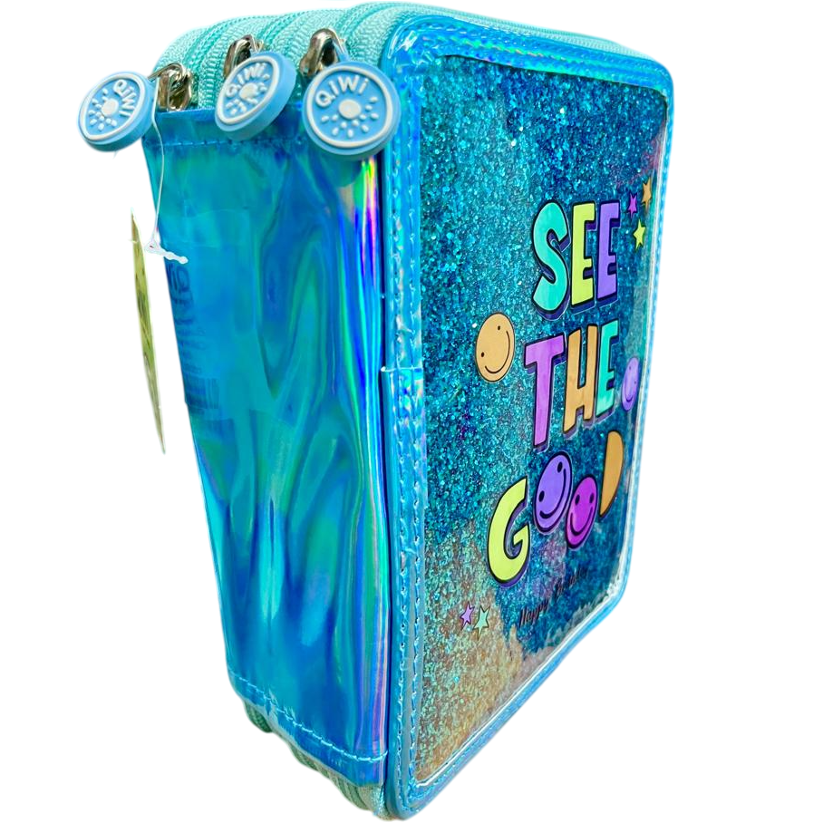 CARTUCHERAS OLAMI "GLITTER METAL" 3 PISOS REFORZADAS