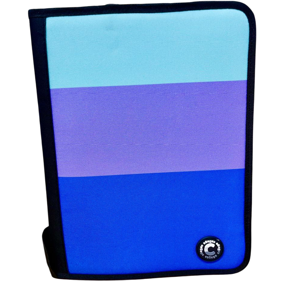 Carpetas A4 con Cierre " Tricolor " 2 anillos  College *Cod 343*