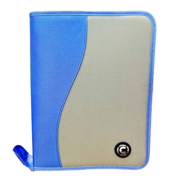 Carpetas 3 anillos C/ Cierre " Azul C/ Gris " College *Cod 352*