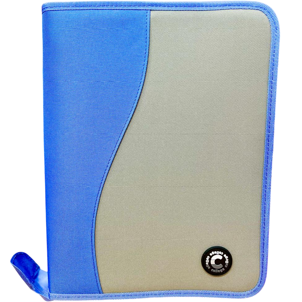 Carpetas A4 con Cierre " Azul c/ Gris " 2 anillos  College *Cod 322*