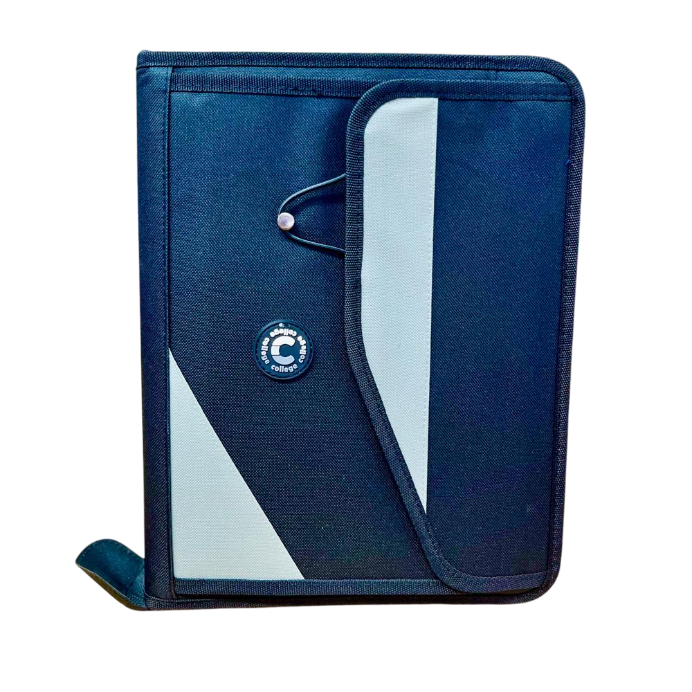 Carpetas 3 anillos C/ Cierre " Negra C/ Bolsillo" College * Cod 366*